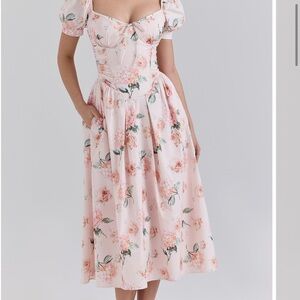 House of CB Floral Pink Midi Dress